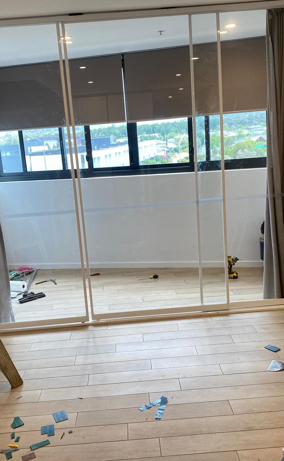Renovation photo: interior room with new curtains and window