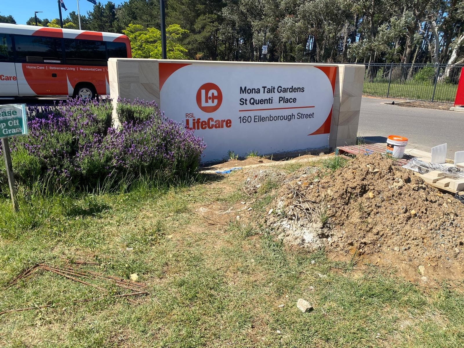 Renovation photo: facility signage at job site
